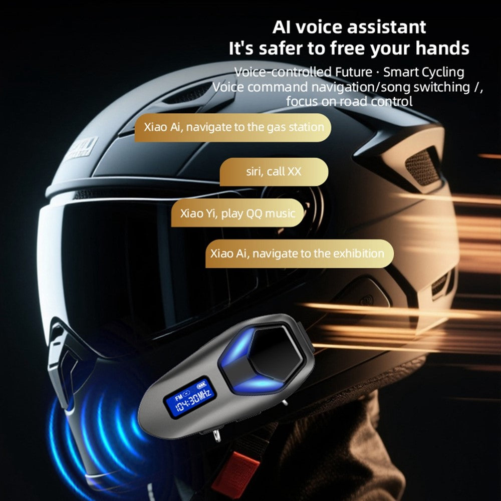 K13-2X Motorcycle Bluetooth-compatible Helmet Intercom Headset IP65 Waterproof 40H Battery Wireless Headphones for Riding