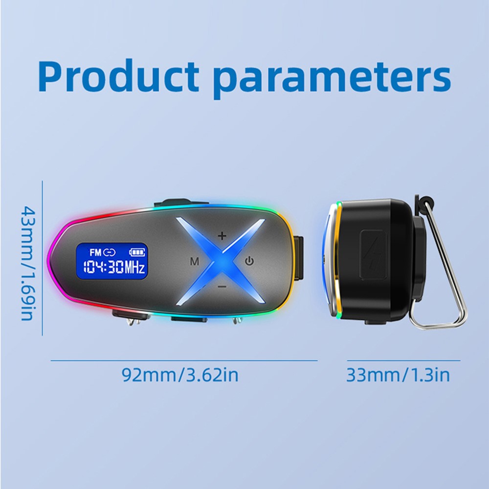 K16-2X Bluetooth-kompatible hjelmhøretelefoner 40H-batteri IP65-vandtætte 3D-stereotrådløse høretelefoner til motorcykel og cykling