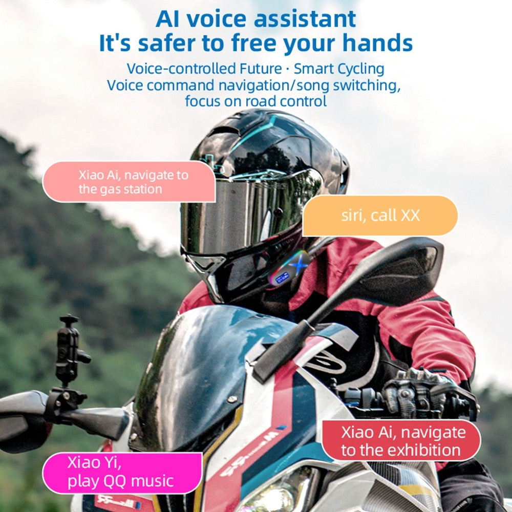 K16-2X Bluetooth-kompatible hjelmhøretelefoner 40H-batteri IP65-vandtætte 3D-stereotrådløse høretelefoner til motorcykel og cykling
