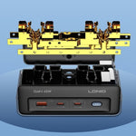 LDNIO SC1 5-in-1 GaN 45W Desktop Power Strip 2 AC Outlets 3 USB Ports USB-C PD Fast Charging Hub Station for Office Home