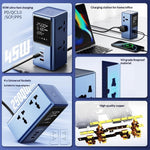 LDNIO SC2 7-i-1 stationär grenuttag 4 AC-uttag 3 USB-portar 45W GaN USB snabbladdningstornuttag för kontor/hem