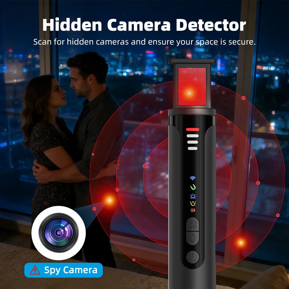 T016 Hidden Camera Bug Detector GPS Signal Anti-Spy Device Magnetic Field Detection for Hotel Car Public Restroom