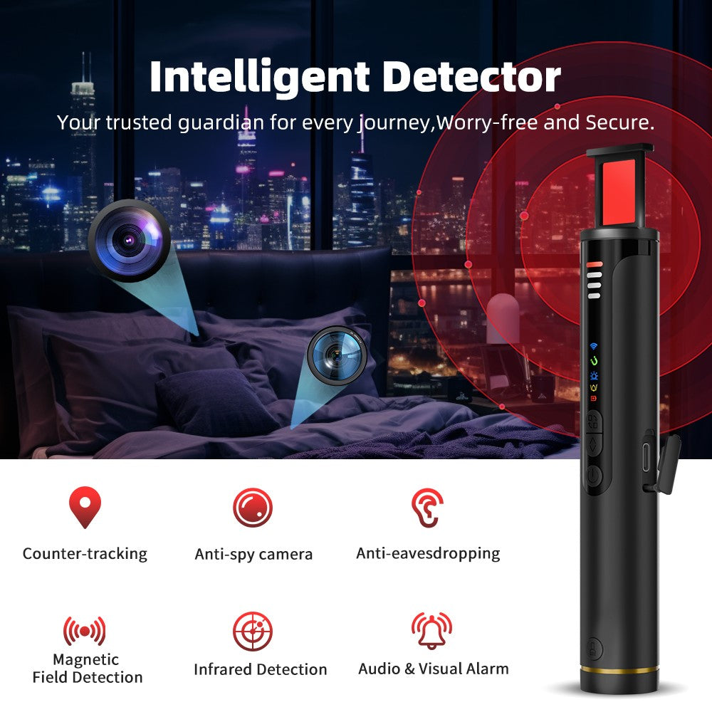 T016 Hidden Camera Bug Detector GPS Signal Anti-Spy Device Magnetic Field Detection for Hotel Car Public Restroom