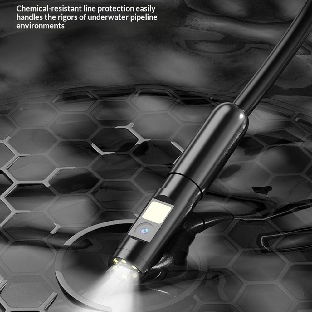 C50 8.5mm 5 Inch HD IPS Screen Industrial Endoscope with 5m Wire 1080P Dual Lens IP67 Waterproof Inspection Camera for Auto Engine Pipeline