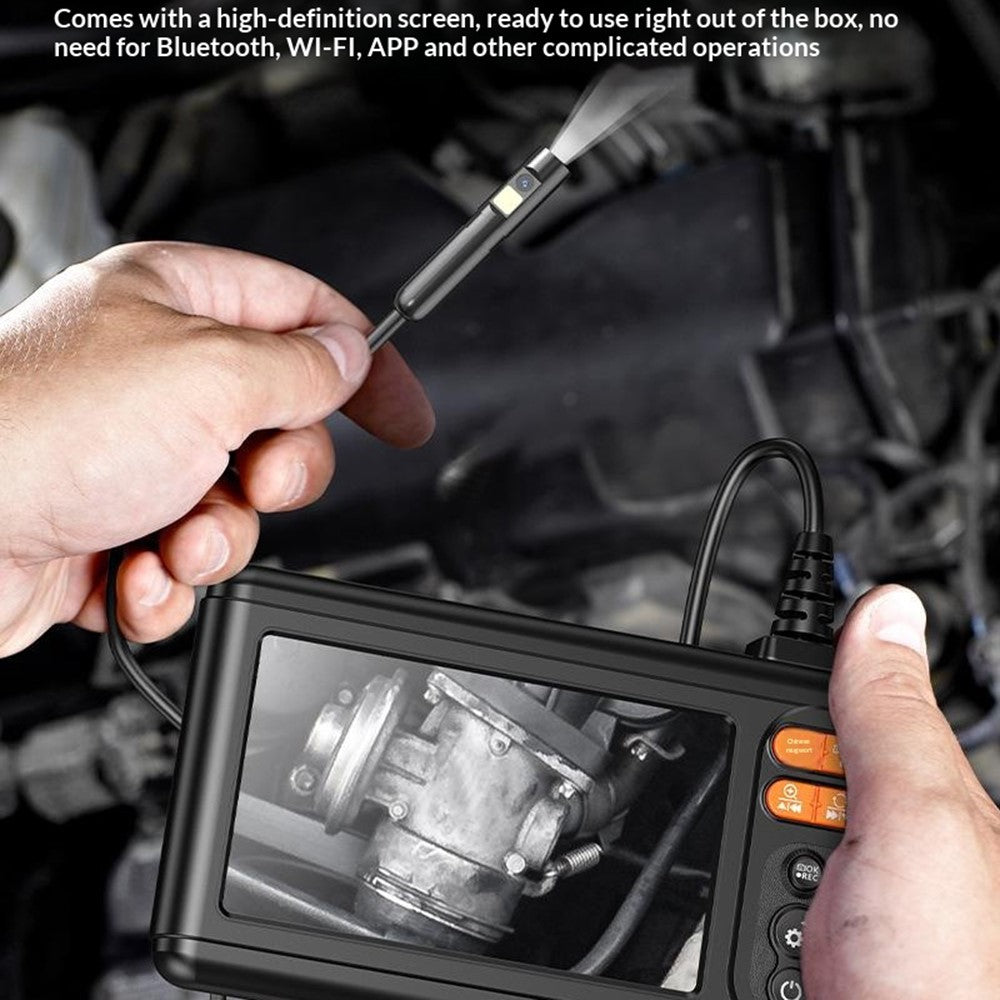 C50 8.5mm 5 Inch HD IPS Screen Industrial Endoscope with 5m Wire 1080P Dual Lens IP67 Waterproof Inspection Camera for Auto Engine Pipeline