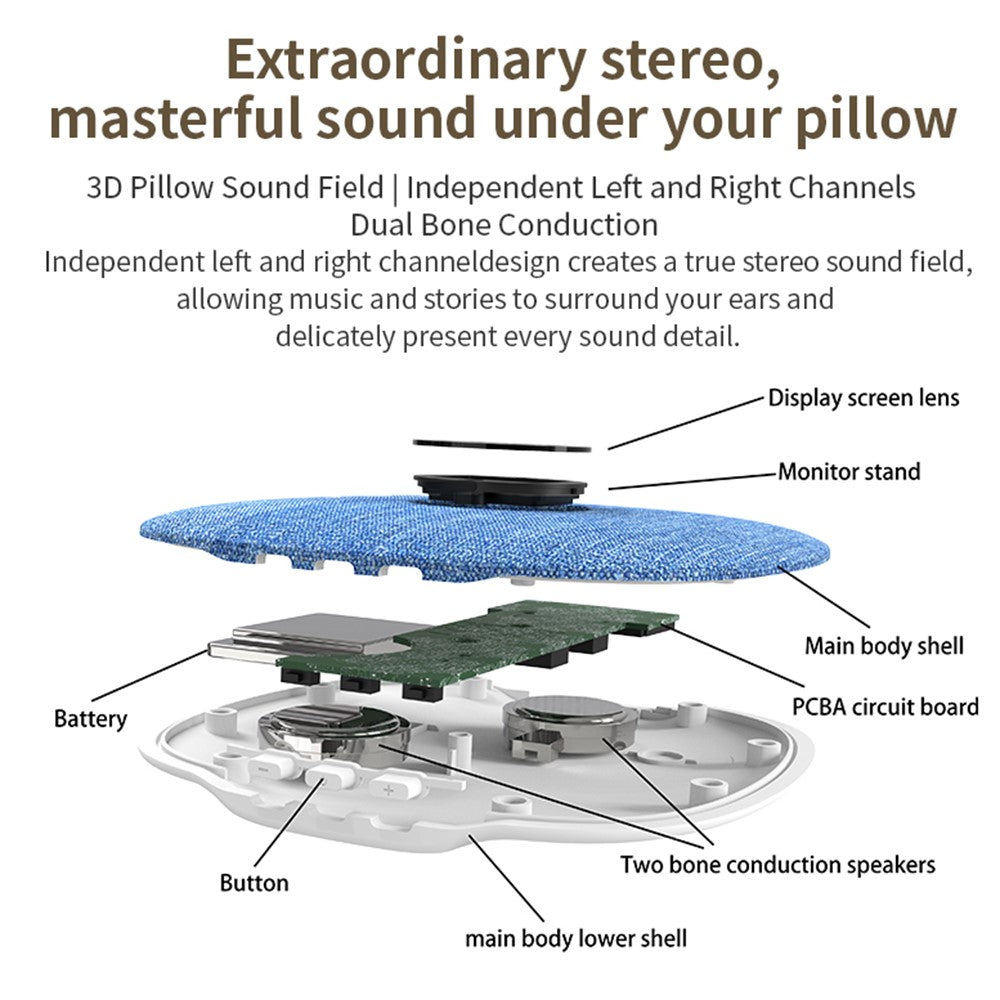QY15 Sleep Speaker Under Pillow Sound Disc Bluetooth-compatible Bone Conduction Speaker