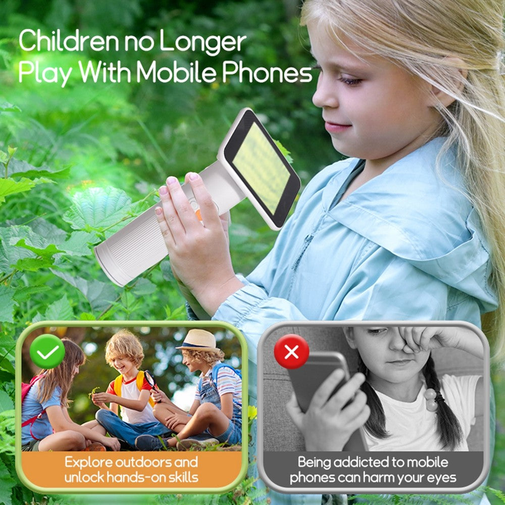S388 Kids Digital Microscope 2MP 2.8 inch 1600X Magnification Microscope for Science Education (without Memory Card)