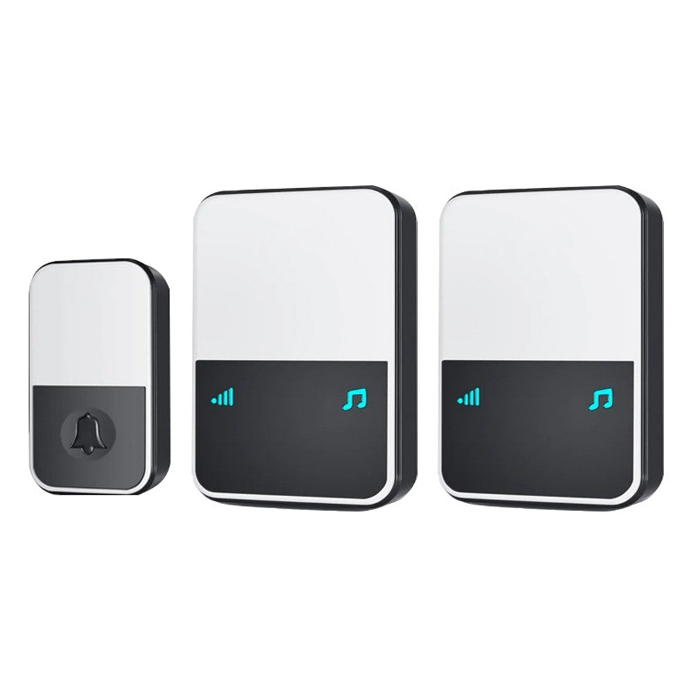 U500 IP44 Waterproof 45 Ringtones 4 Volume Levels 150-200m Range Wireless Doorbell Kit, 1 Transmitter + 2 Receivers