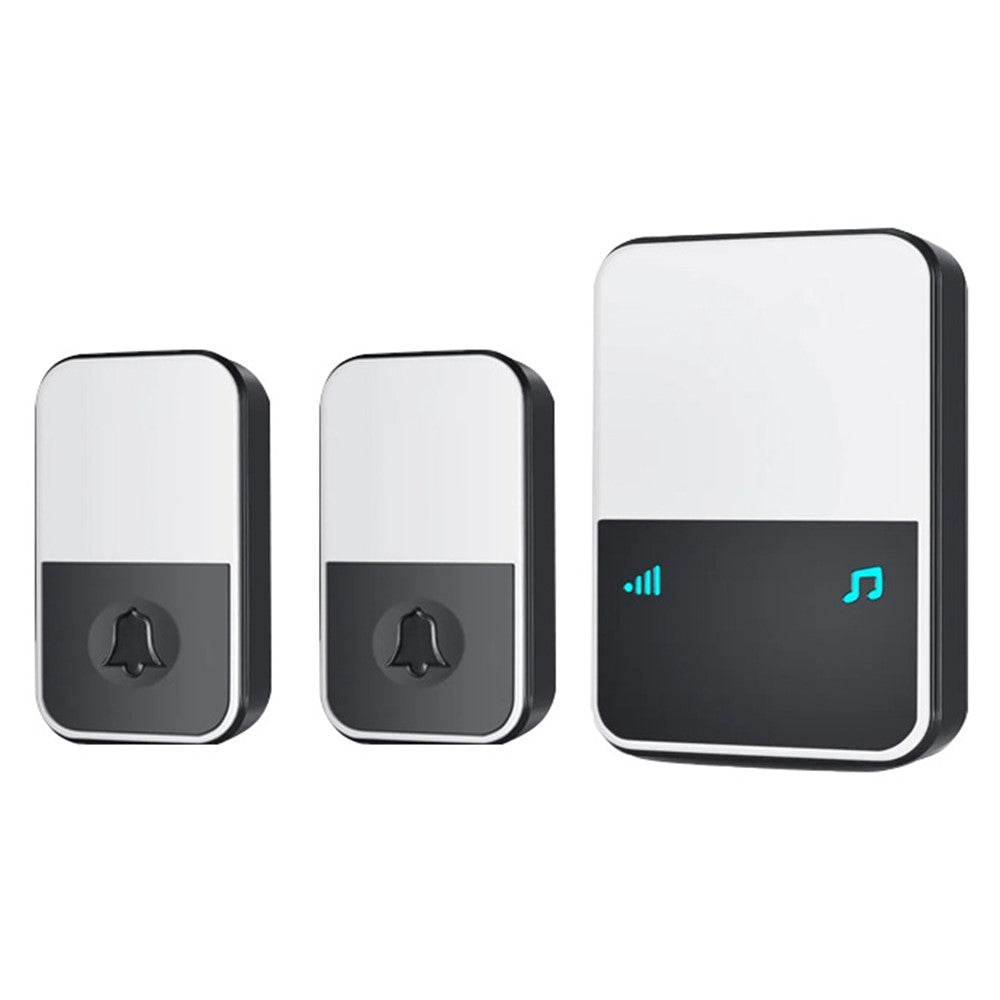 U500 IP44 Waterproof 45 Ringtones 4 Volume Levels 150-200m Range Wireless Doorbell Kit, 2 Transmitters + 1 Receiver