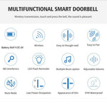 U500 IP44 Waterproof 45 Ringtones 4 Volume Levels 150-200m Range Wireless Doorbell Kit, 2 Transmitters + 1 Receiver