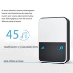 U500 IP44 Waterproof 45 Ringtones 4 Volume Levels 150-200m Range Wireless Doorbell Kit, 2 Transmitters + 1 Receiver