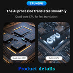 F5 AI Voice Translator Touch Screen 142-Language Online Translator with Offline Translation for Travel Business Learning, 1+8GB