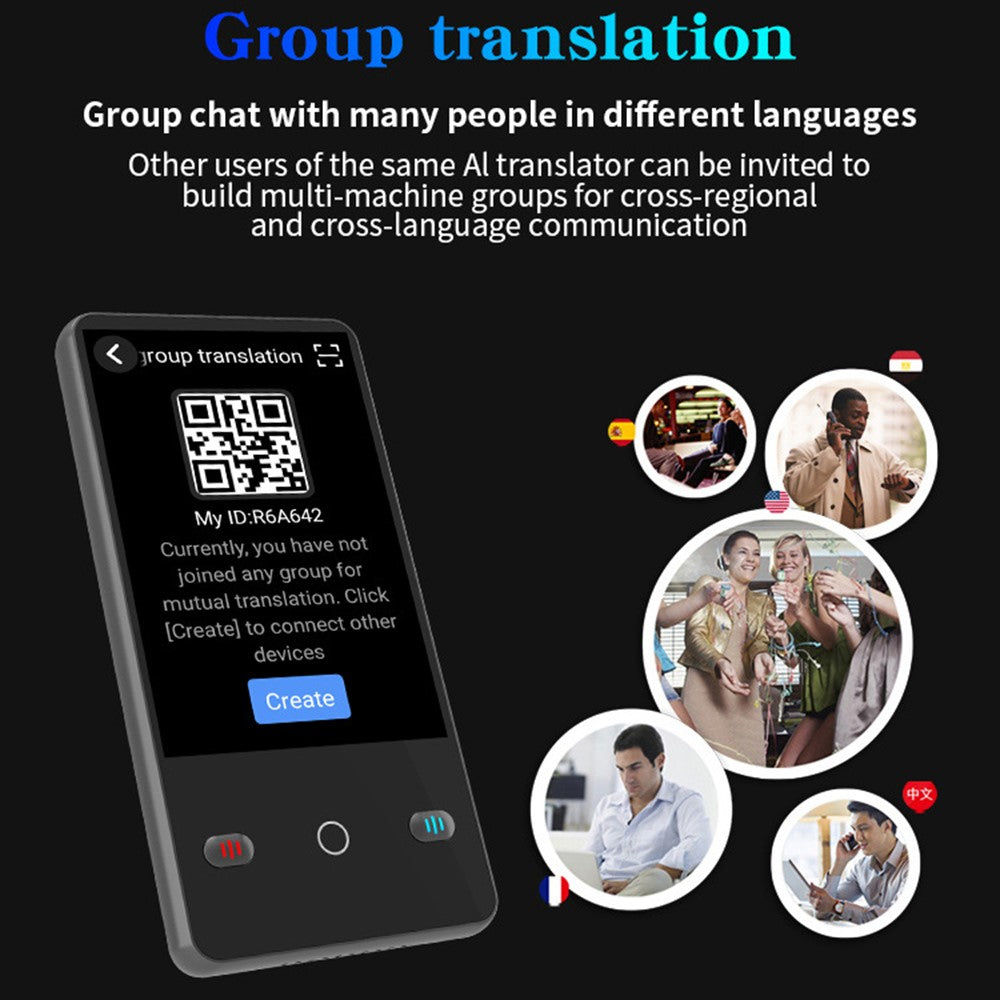 F2 4.0 Inch AI Portable Language Translator 142 Languages Online Offline Bluetooth-compatible Recording Translation Device for Travel
