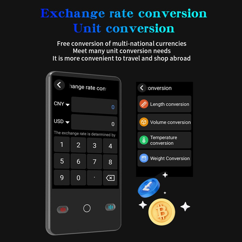 F2 4.0 Inch AI Portable Language Translator 142 Languages Online Offline Bluetooth-compatible Recording Translation Device for Travel