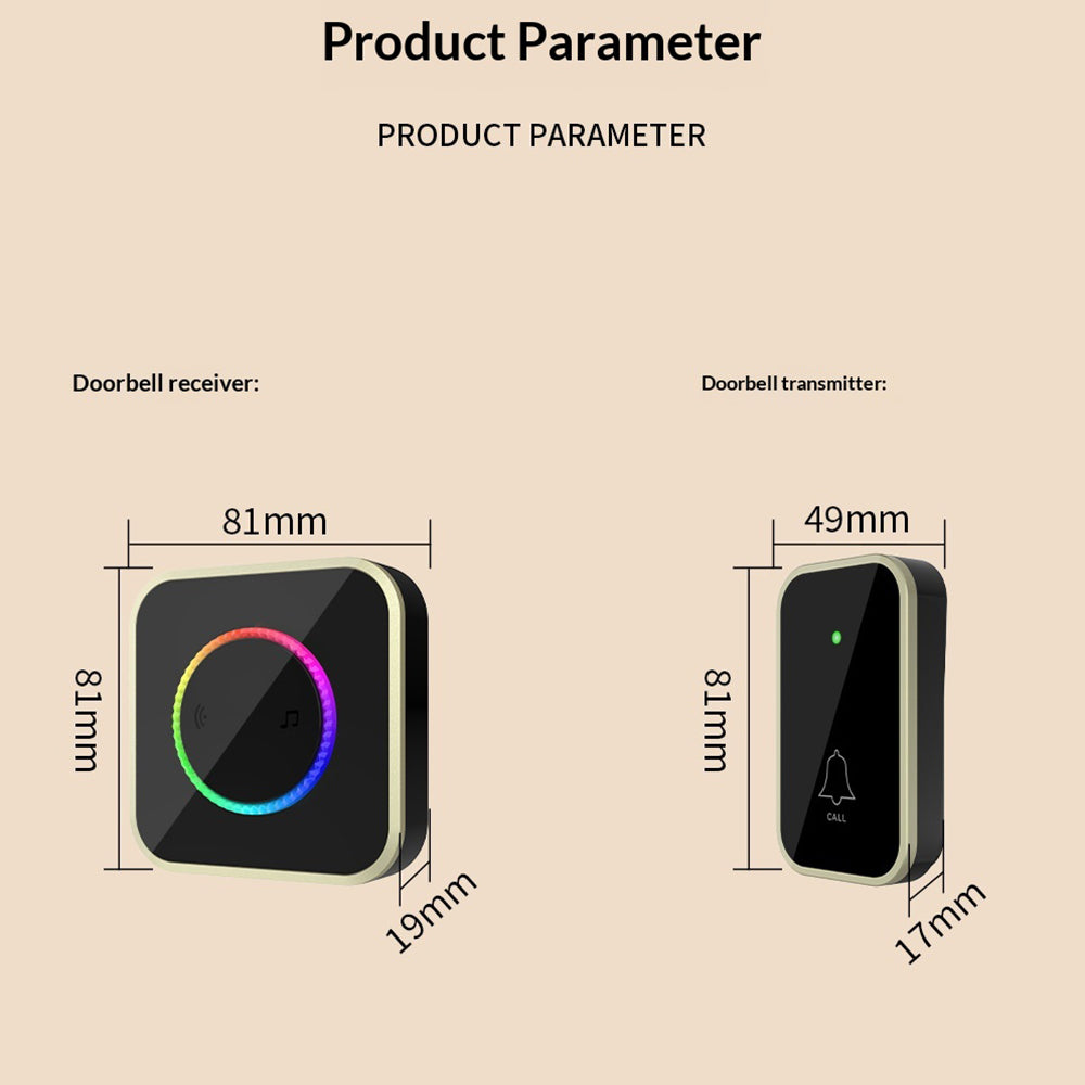 M488 433.92MHz Wireless Doorbell 150-200m Range 45 Ringtones Cordless Doorbell Kit, 1 Bell + 1 Transmitter
