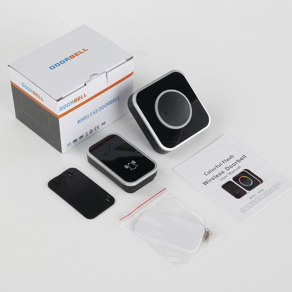 M488 433.92MHz Wireless Doorbell 150-200m Range 45 Ringtones Cordless Doorbell Kit, 1 Bell + 1 Transmitter