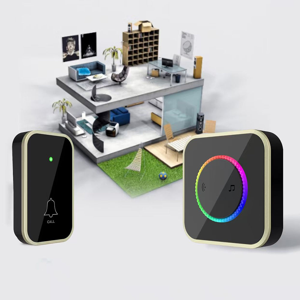M488 433.92MHz Wireless Doorbell 150-200m Range 45 Ringtones Cordless Doorbell Kit, 1 Bell + 1 Transmitter