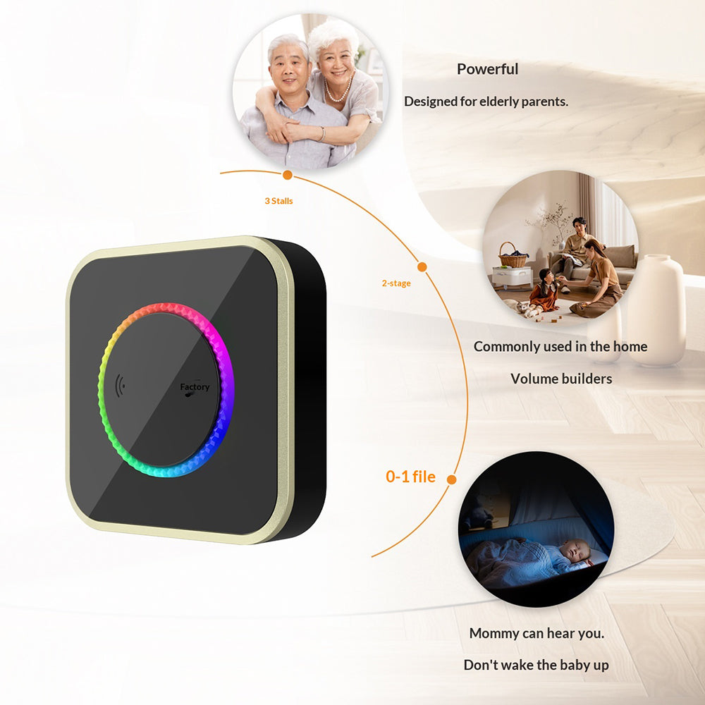 M488 433.92MHz Wireless Doorbell 150-200m Range 45 Ringtones Cordless Doorbell Kit, 1 Bell + 1 Transmitter