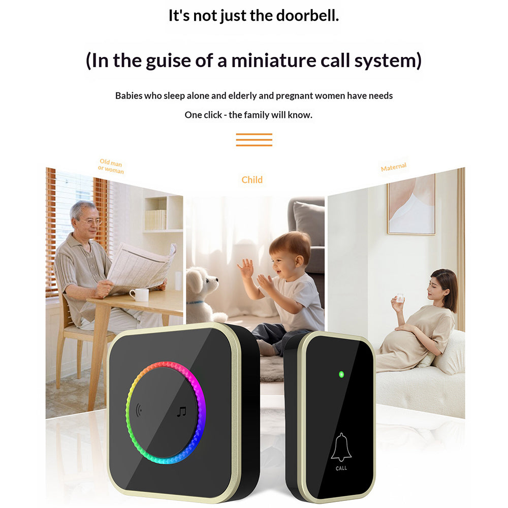 M488 433.92MHz Wireless Doorbell 150-200m Range 45 Ringtones Cordless Doorbell Kit, 2 Bells + 1 Transmitter
