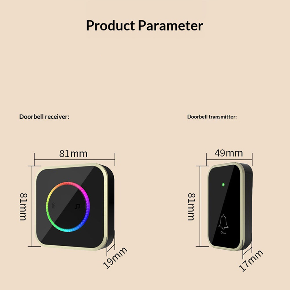 M488 433.92MHz Wireless Doorbell 150-200m Range 45 Ringtones Cordless Doorbell Kit, 2 Bells + 1 Transmitter