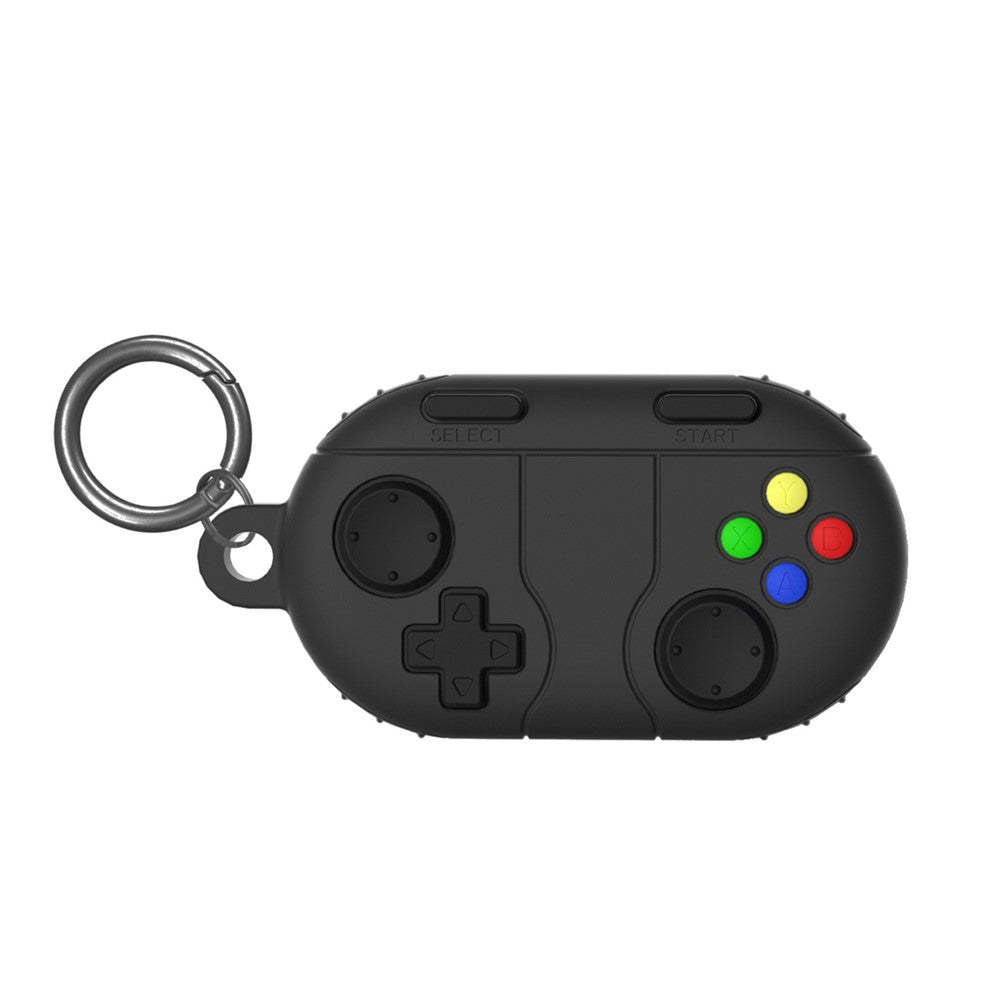 For Samsung Galaxy SmartTag2 Liquid Silicone Case Game Controller Design Protective Cover with Ring Buckle