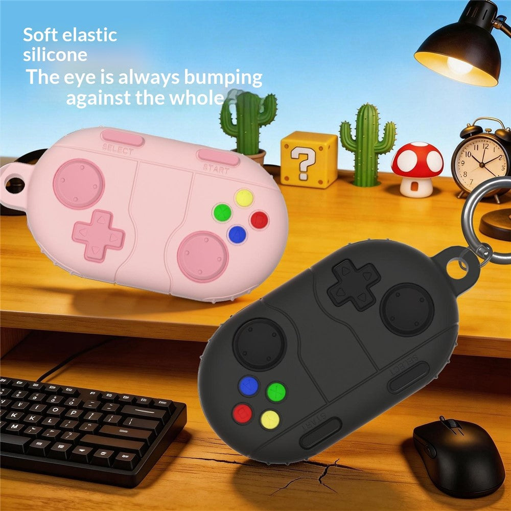 For Samsung Galaxy SmartTag2 Liquid Silicone Case Game Controller Design Protective Cover with Ring Buckle