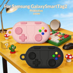 For Samsung Galaxy SmartTag2 Liquid Silicone Case Game Controller Design Protective Cover with Ring Buckle
