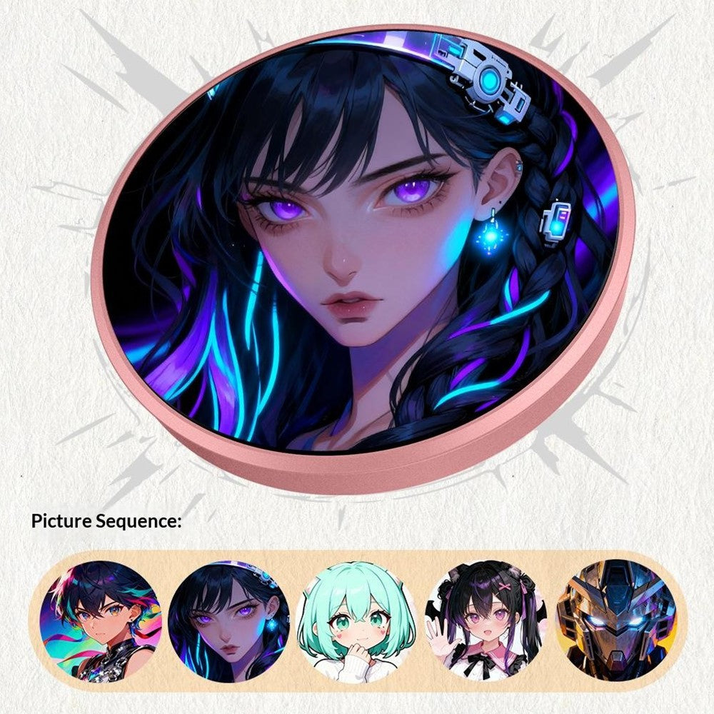 BW01 Electronic Badge 1.85 Inch Touchscreen Bluetooth-compatible Anime Display Brooch Pin for Cosplay Events
