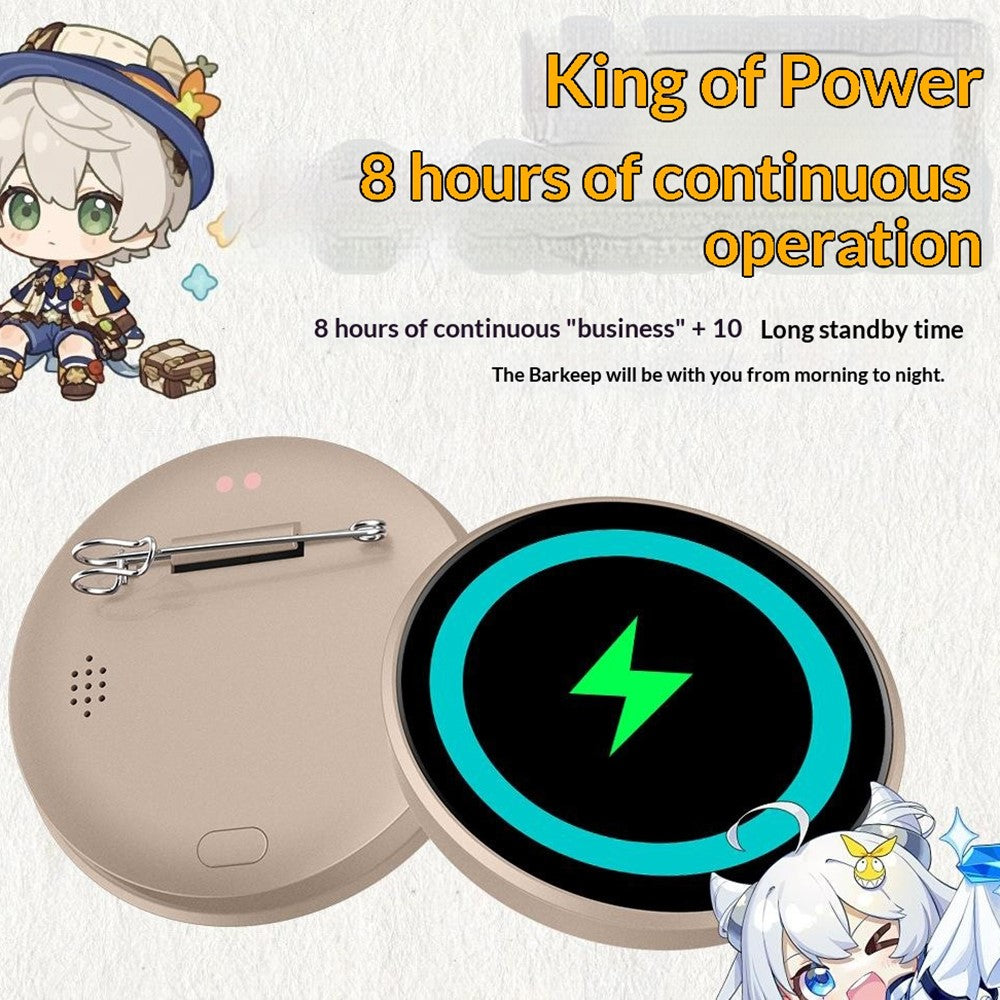 BW01 Electronic Badge 1.85 Inch Touchscreen Bluetooth-compatible Anime Display Brooch Pin for Cosplay Events