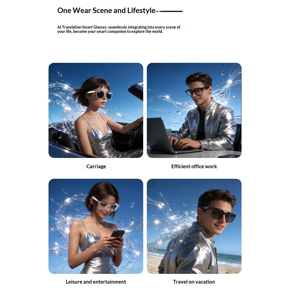 F70 AI Smart Bluetooth-compatible Glasses Cycling Driving Call Photochromic Lens Eyeglasses