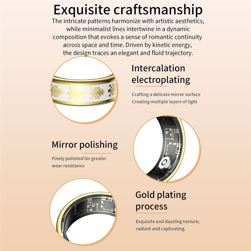 SY03 Smart Ring Health Monitoring Enamel Multi-function Fitness Tracker Finger Ring with Charging Case