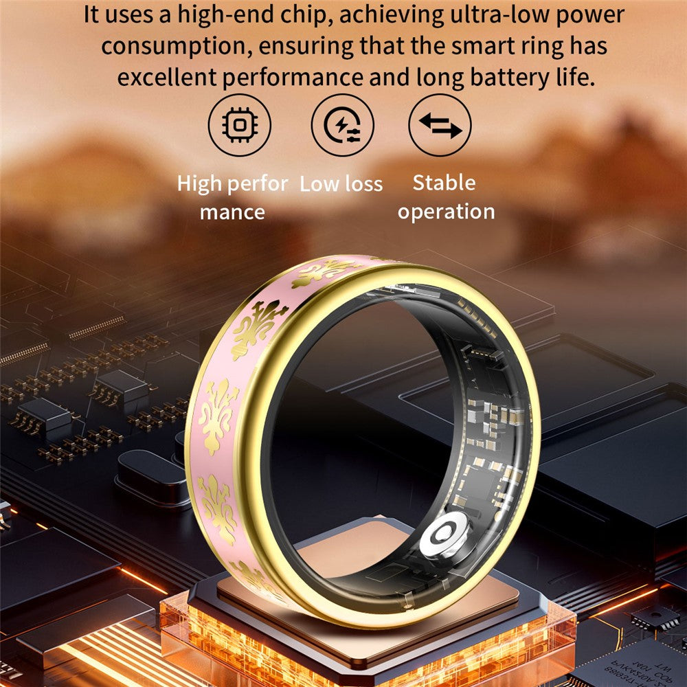 SY03 Smart Ring Health Monitor Enamel IP68 Waterproof Heart Rate Blood Oxygen Sleep Tracker with Charging Case