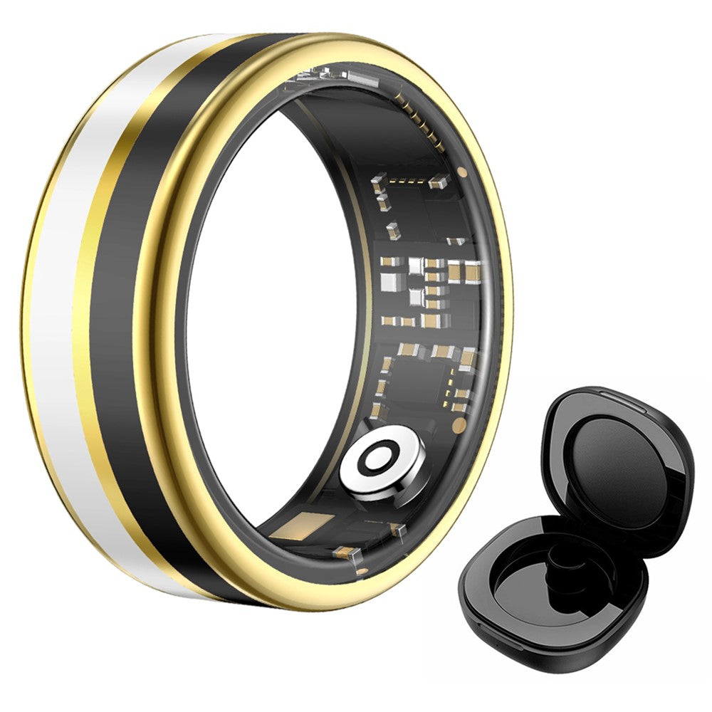 SY03 Smart Ring Health Monitor Enamel IP68 Waterproof Heart Rate Blood Oxygen Sleep Tracker with Charging Case