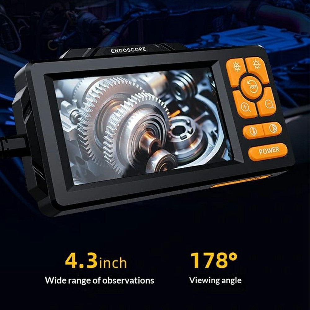 HD813 2m Hard Wire Industrial Borescope 1080P HD 4.3 Inch IPS Screen 8mm Camera Lens IP67 Waterproof Inspection Endoscope