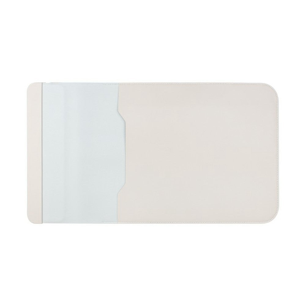 S112 3-in-1 Multifunctional PU Leather Laptop Sleeve with Magnetic Wireless 15W Fast Charging Pad Stand for Phone Earbuds