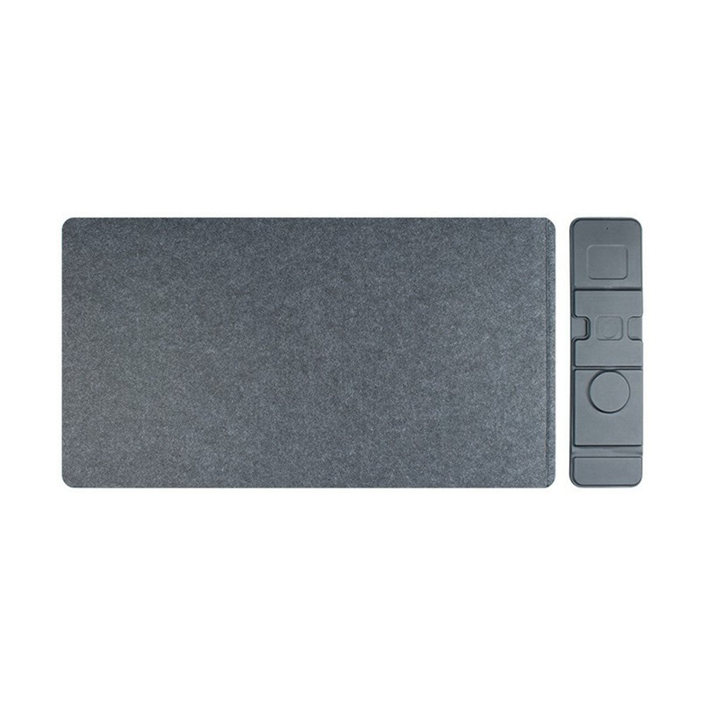 S111 3-in-1 Magnetic Wireless Charger Office Desktop Pad 15W Fast Charging Mouse Pad for Phone Watch Earbuds