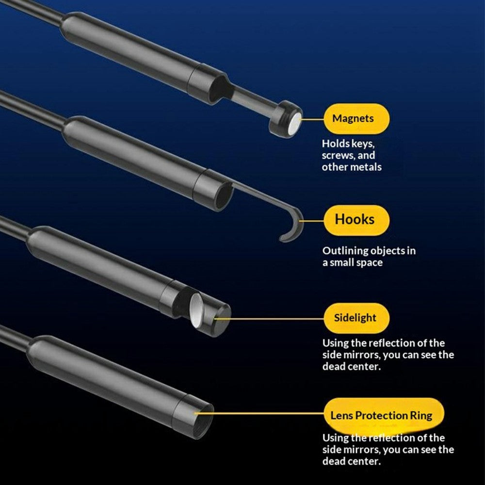 HD813 1m Hard Wire Industrial Borescope 1080P HD 4.3 Inch IPS Screen 8mm Camera Lens IP67 Waterproof Inspection Endoscope