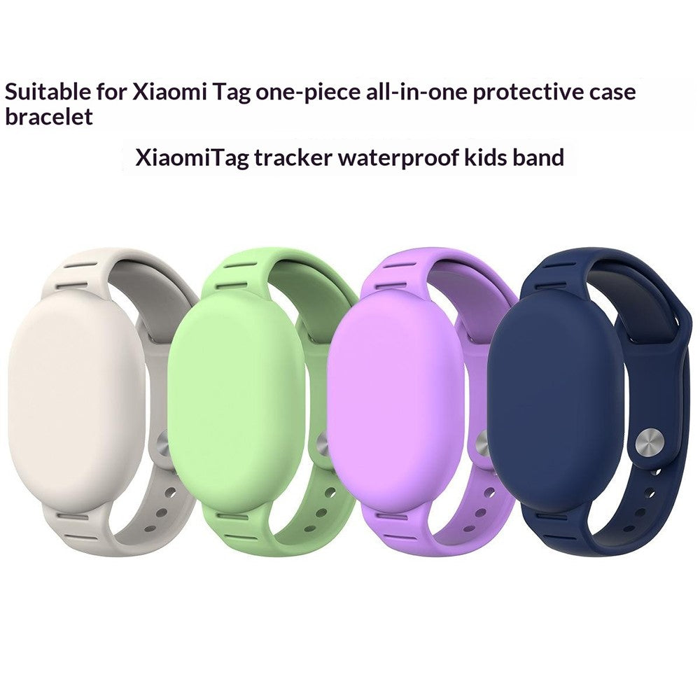 For Xiaomi Tag Silicone Watch Strap Kids Waterproof Adjustable Protective Case Band