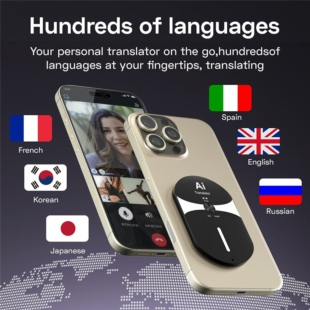 F8pro AI Magnetic Ultra-Thin Bluetooth-compatible Translator 170mAh 138 Languages Real-time Voice Text Translation Device for Meeting Travel