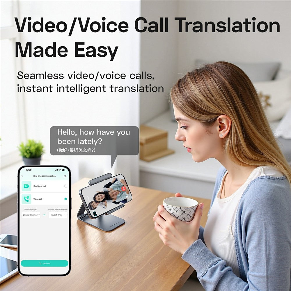 F8pro AI Magnetic Ultra-Thin Bluetooth-compatible Translator 170mAh 138 Languages Real-time Voice Text Translation Device for Meeting Travel
