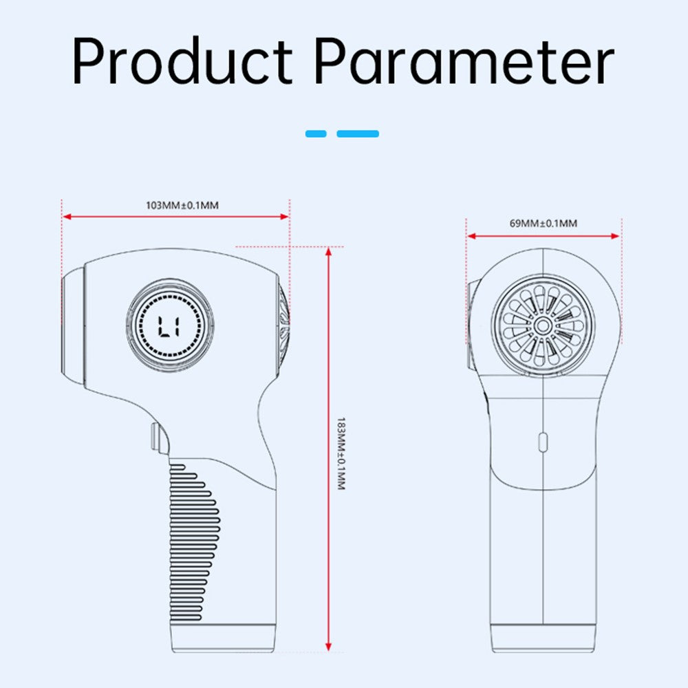 D21S Wireless Handheld Dust Blower 125000RPM Brushless Motor 200G Max Air Flow Duster with LED Display