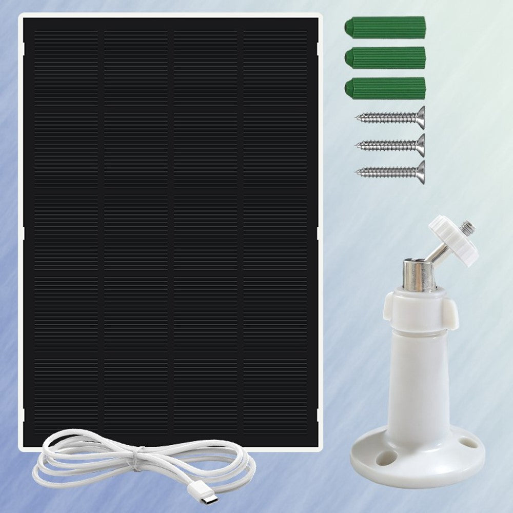 2W 5V Solar Panel 22.5% Efficiency Type-C Charging Board for Security Camera Monitoring