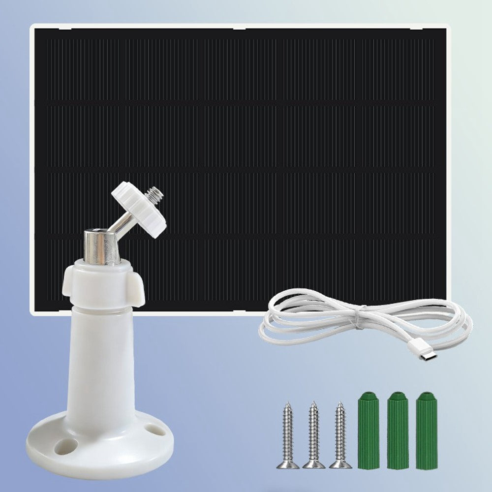 2W 5V Solar Panel 22.5% Efficiency Type-C Charging Board for Security Camera Monitoring