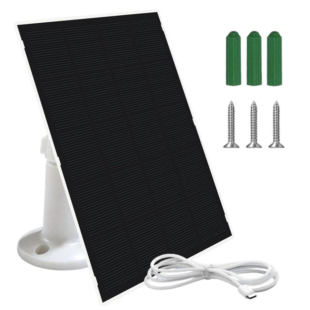 2W 5V Solar Panel 22.5% Efficiency Type-C Charging Board for Security Camera Monitoring