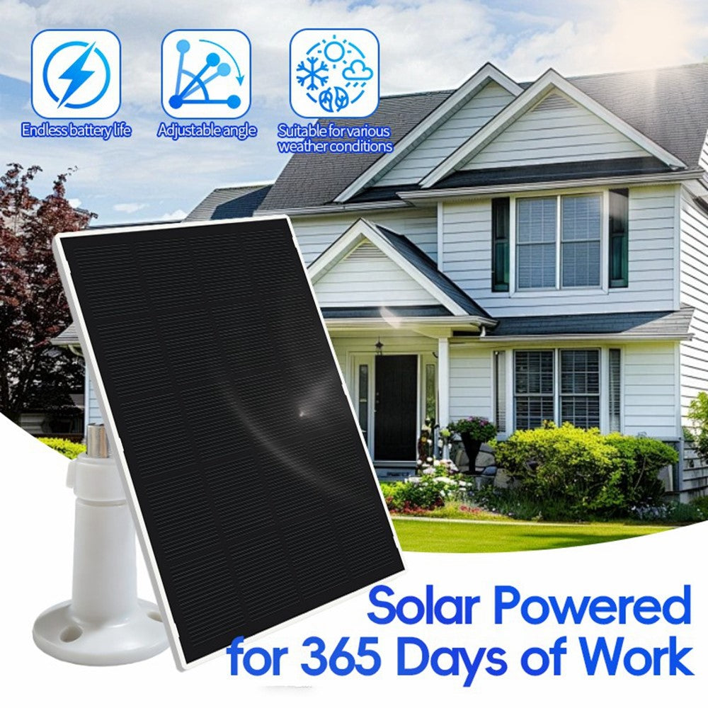 2W 5V Solar Panel 22.5% Efficiency Type-C Charging Board for Security Camera Monitoring