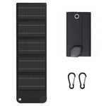 12W Solar Panel Charger 5-Fold Portable Solar Power Bank with USB-C Output for Outdoor Camping