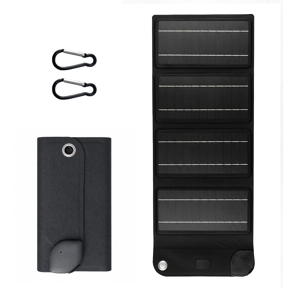 10W Solar Panel Charger 4-Fold Portable Power Bank with USB-C Output for Outdoor Camping