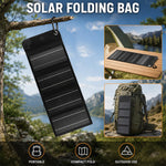 10W Solar Panel Charger 4-Fold Portable Power Bank with USB-C Output for Outdoor Camping