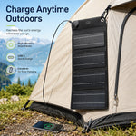 10W Solar Panel Charger 4-Fold Portable Power Bank with USB-C Output for Outdoor Camping