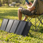 10W Solar Panel Charger 4-Fold Portable Power Bank with USB-C Output for Outdoor Camping
